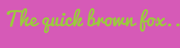 Image with Font Color 9BCA3E and Background Color D65AB7